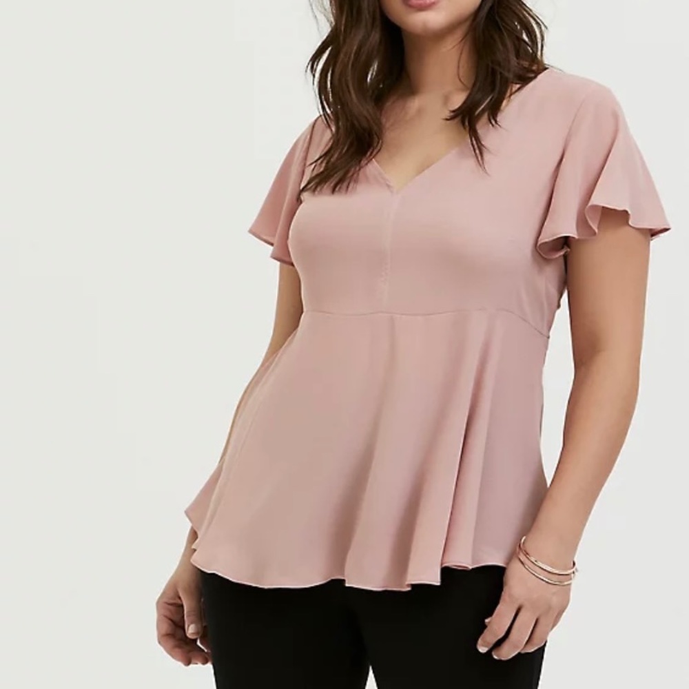 Torrid Pink Babydoll Blouse. Size 2.